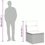 vidaXL Salon de jardin 8 pièces en résine tressée avec coussins, modulable et table réglable