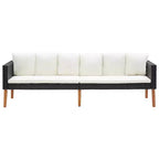 vidaXL Ensemble de canapés de jardin, canapé d'angle d'extérieur avec coussins, résine tressée