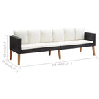 vidaXL Ensemble de canapés de jardin, canapé d'angle d'extérieur avec coussins, résine tressée