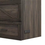 Cadre de lit escamotable de style ferme pleine grandeur, lit plateforme pliable avec grand tiroir de rangement