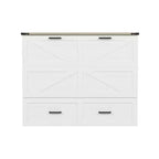 Cadre de lit escamotable de style ferme pleine grandeur, lit plateforme pliable avec grand tiroir de rangement