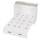Cadre de lit escamotable de style ferme pleine grandeur, lit plateforme pliable avec grand tiroir de rangement
