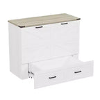 Cadre de lit escamotable de style ferme pleine grandeur, lit plateforme pliable avec grand tiroir de rangement