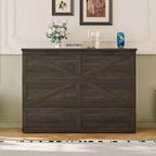 Cadre de lit escamotable de style ferme pleine grandeur, lit plateforme pliable avec grand tiroir de rangement