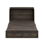Cadre de lit escamotable de style ferme pleine grandeur, lit plateforme pliable avec grand tiroir de rangement
