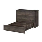 Cadre de lit escamotable de style ferme pleine grandeur, lit plateforme pliable avec grand tiroir de rangement