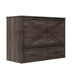 Cadre de lit escamotable de style ferme pleine grandeur, lit plateforme pliable avec grand tiroir de rangement