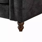 Canapé Chesterfield traditionnel 2 places avec accoudoirs roulés et cadre en bois, canapé d'appoint en cuir PU pour salon ou salle de séjour