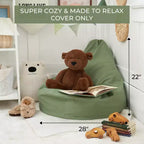 Housse de pouf de rangement pour animaux en peluche, organisateur de jouets en peluche pour enfants transformé en siège confortable (housse seule)