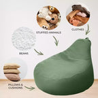 Housse de pouf de rangement pour animaux en peluche, organisateur de jouets en peluche pour enfants transformé en siège confortable (housse seule)
