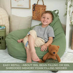 Housse de pouf de rangement pour animaux en peluche, organisateur de jouets en peluche pour enfants transformé en siège confortable (housse seule)