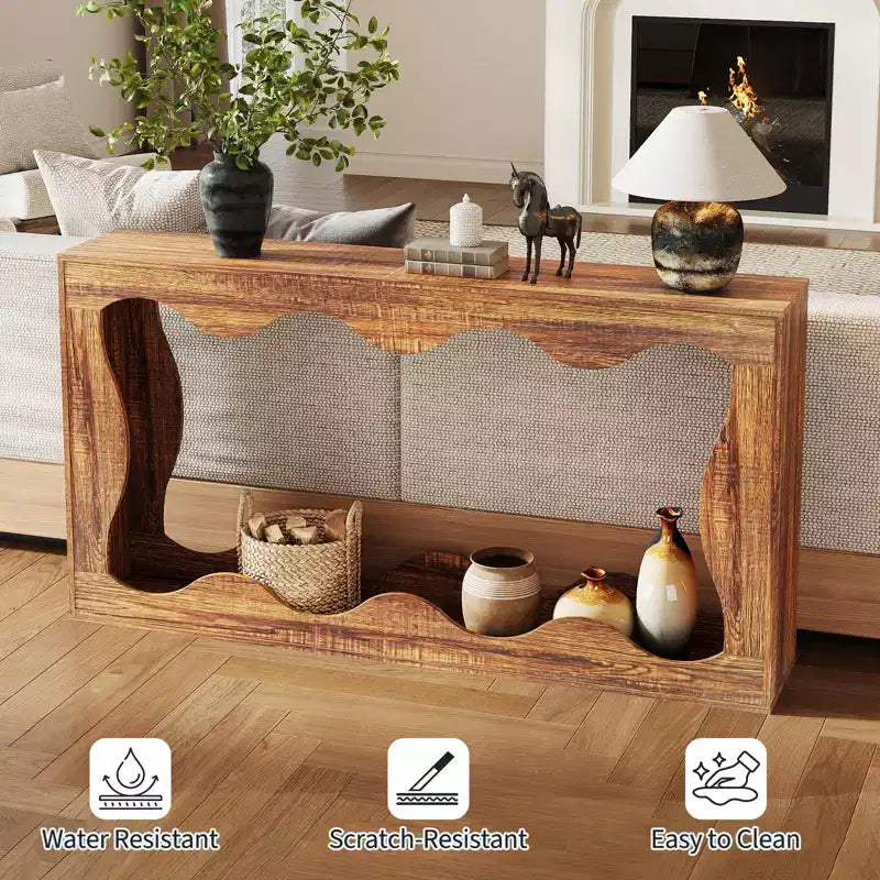 63 Table Console Ferme avec Entrée, Table de Canapé Derrière le Canapé, Table Console Étroite, Support de Couloir, Table d'Appoint de Couloir Industrielle pour Salon