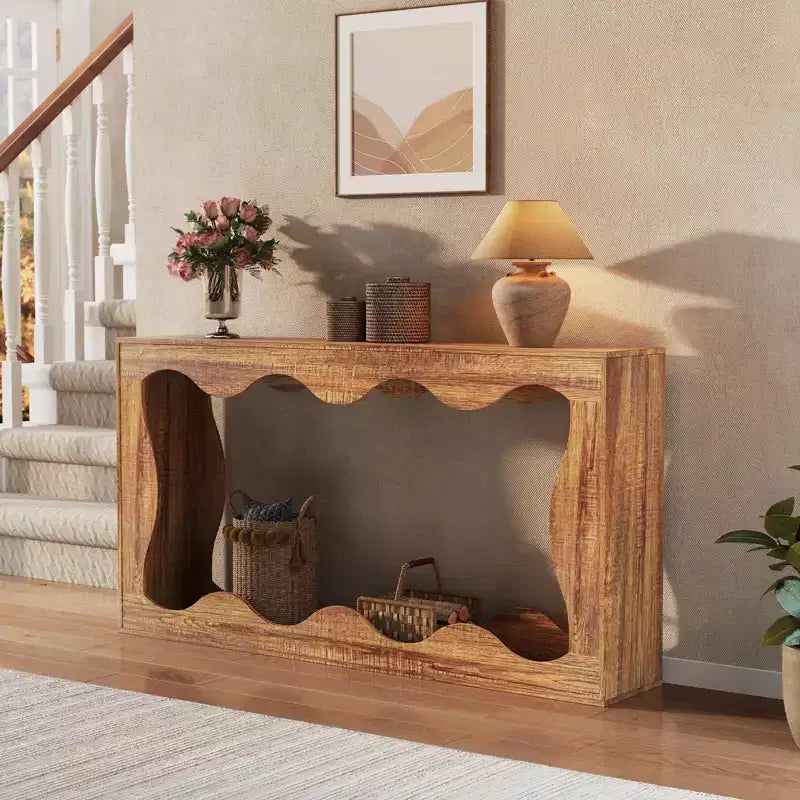 63 Table Console Ferme avec Entrée, Table de Canapé Derrière le Canapé, Table Console Étroite, Support de Couloir, Table d'Appoint de Couloir Industrielle pour Salon