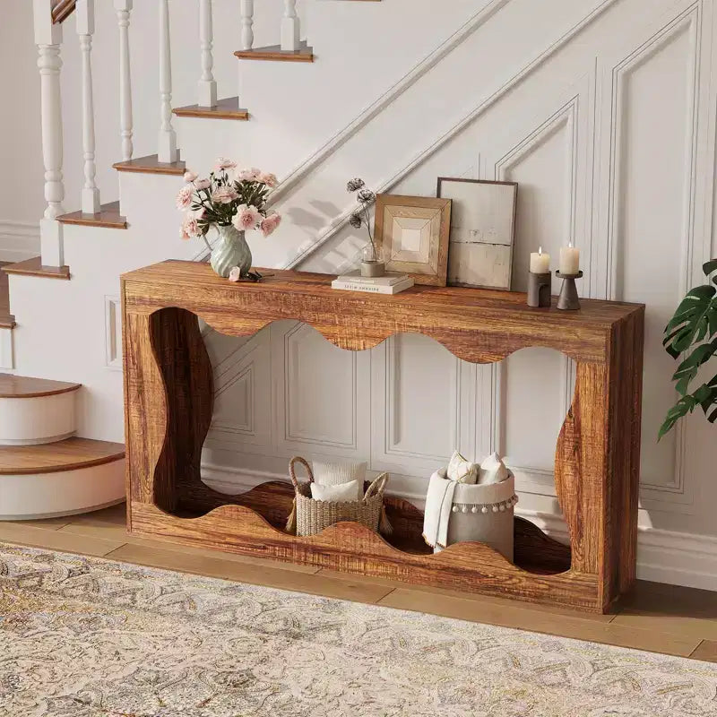 63 Table Console Ferme avec Entrée, Table de Canapé Derrière le Canapé, Table Console Étroite, Support de Couloir, Table d'Appoint de Couloir Industrielle pour Salon