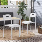 Chaises empilables en plastique avec pieds en métal - Dossier ergonomique, chaises de salle à manger résistantes aux taches pour cuisine, bureau, salon et extérieur