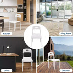 Chaises empilables en plastique avec pieds en métal - Dossier ergonomique, chaises de salle à manger résistantes aux taches pour cuisine, bureau, salon et extérieur