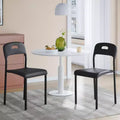 Plastic Stackable Chairs with Metal Legs - Ergonomic Back,Stain-Resistant Dining Chairs for Kitchen, Office, Living Room & Outdoor