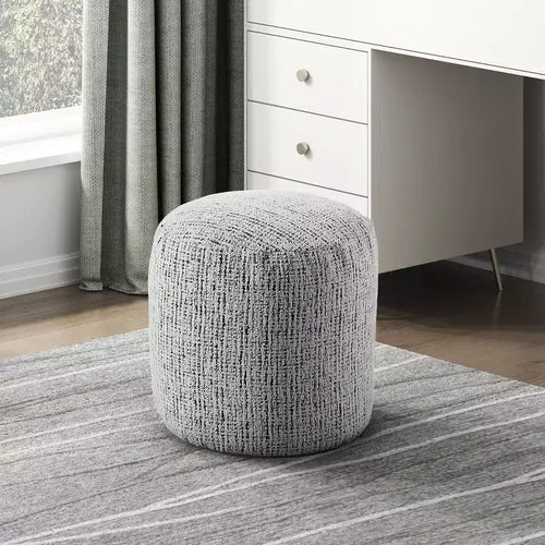 TUYOHW 17H Cylindrical Pouf,Soft Chenille Ottoman for Living Room,Footrest Stool Non-Slip Bean Bag Chair,300lbs Capacity,Multicolored