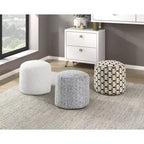 Pouf Cylindrique 17H, Pouf Repose-Pieds en Chenille Douce pour Salon, Tabouret Repose-Pieds Antidérapant Fauteuil Poire, Capacité 136 kg, Multicolore