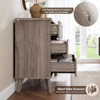Commode à 6 tiroirs cannelés, 120 cm de large avec profil incurvé, organisateur de tiroir en bois, commode moderne pour chambre à coucher, salon