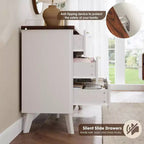 Commode à 6 tiroirs cannelés, 120 cm de large avec profil incurvé, organisateur de tiroir en bois, commode moderne pour chambre à coucher, salon