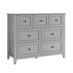 Commode à 7 tiroirs pour chambre à coucher, commode en bois de 54 po de largeur avec poignées métalliques, meuble TV, organisateur de rangement de vêtements pour chambre à coucher, couloir