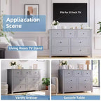 Commode à 7 tiroirs pour chambre à coucher, commode en bois de 54 po de largeur avec poignées métalliques, meuble TV, organisateur de rangement de vêtements pour chambre à coucher, couloir