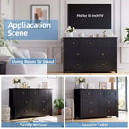 Commode à 7 tiroirs pour chambre à coucher, commode en bois de 54 po de largeur avec poignées métalliques, meuble TV, organisateur de rangement de vêtements pour chambre à coucher, couloir