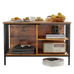 Table basse de salon relevable, 81 cm de haut, à hauteur réglable (51,6-65 cm) avec compartiment caché et 3 étagères, capacité de 50 kg
