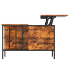 Table basse de salon relevable, 81 cm de haut, à hauteur réglable (51,6-65 cm) avec compartiment caché et 3 étagères, capacité de 50 kg