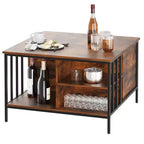 Table basse de salon relevable, 81 cm de haut, à hauteur réglable (51,6-65 cm) avec compartiment caché et 3 étagères, capacité de 50 kg