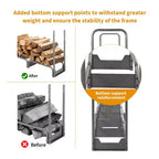 Support de rangement extérieur pour bois de chauffage, support de bûches en acier robuste avec housse imperméable, support de pile de bois pour cheminée, patio, balcon, jardin