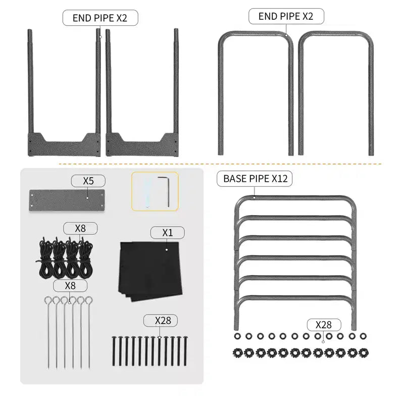 Support de rangement extérieur pour bois de chauffage, support de bûches en acier robuste avec housse imperméable, support de pile de bois pour cheminée, patio, balcon, jardin
