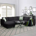 GDFStudio Harrison Modern 112 Fabric 7-Seat Modular Sectional Sofa Set with Ottoman