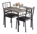 1 Table & 2 Chairs MDF & Iron Double C-Shaped Dining Set