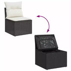 vidaXL Salon de jardin Gris clair Résine tressée Pieds réglables