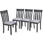 Ensemble table à manger ronde extensible, 5 pièces, table à manger en bois avec 4 chaises, ensemble de salle à manger pour 4 personnes