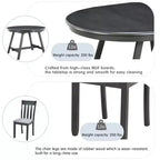 Ensemble table à manger ronde extensible, 5 pièces, table à manger en bois avec 4 chaises, ensemble de salle à manger pour 4 personnes