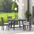 Round Extendable Dining Table Set, 5 Pieces Wood Dining Table with 4 Chairs, Dining Room Table Set for 4 person for Dining Room