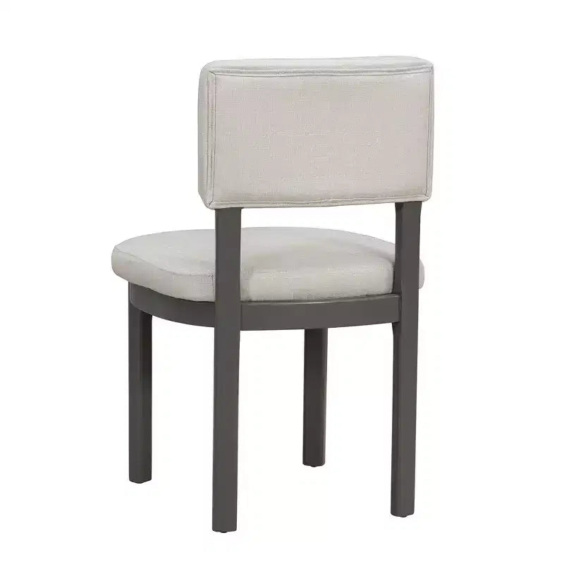 Ensemble de salle à manger Whisen Farmhouse en bois pour 6 personnes avec 6 chaises rembourrées, table de salle à manger rectangulaire de 152 cm avec pieds de table découpés