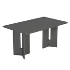 Ensemble de salle à manger Whisen Farmhouse en bois pour 6 personnes avec 6 chaises rembourrées, table de salle à manger rectangulaire de 152 cm avec pieds de table découpés