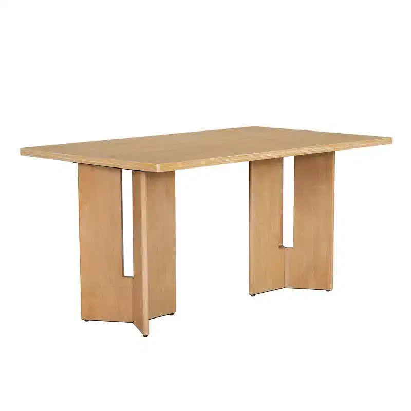 Ensemble de salle à manger Whisen Farmhouse en bois pour 6 personnes avec 6 chaises rembourrées, table de salle à manger rectangulaire de 152 cm avec pieds de table découpés