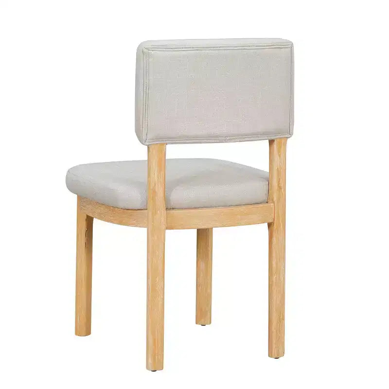 Ensemble de salle à manger Whisen Farmhouse en bois pour 6 personnes avec 6 chaises rembourrées, table de salle à manger rectangulaire de 152 cm avec pieds de table découpés