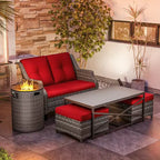 Salon de jardin UPTIOT avec brasero et poufs