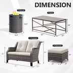 Salon de jardin UPTIOT avec brasero et poufs