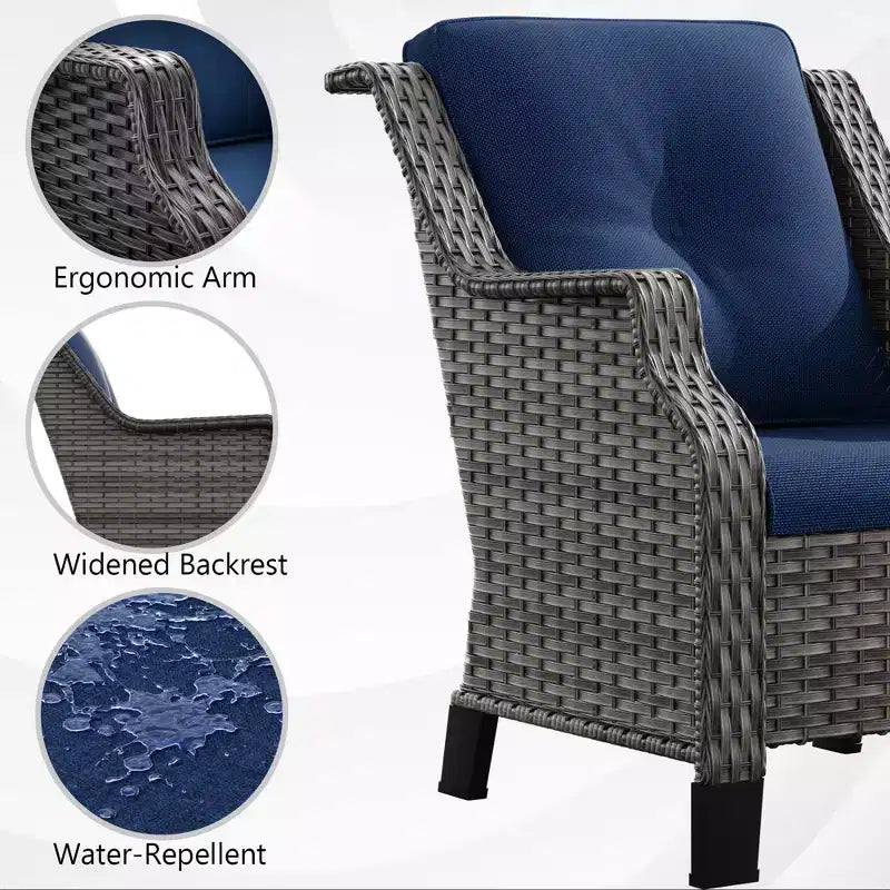 UPTIOT Ensemble d'extérieur 5 pièces avec causeuse, fauteuils et tables d'appoint