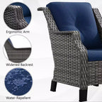 UPTIOT Ensemble d'extérieur 5 pièces avec causeuse, fauteuils et tables d'appoint