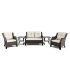 UPTIOT Ensemble d'extérieur 5 pièces avec causeuse, fauteuils et tables d'appoint