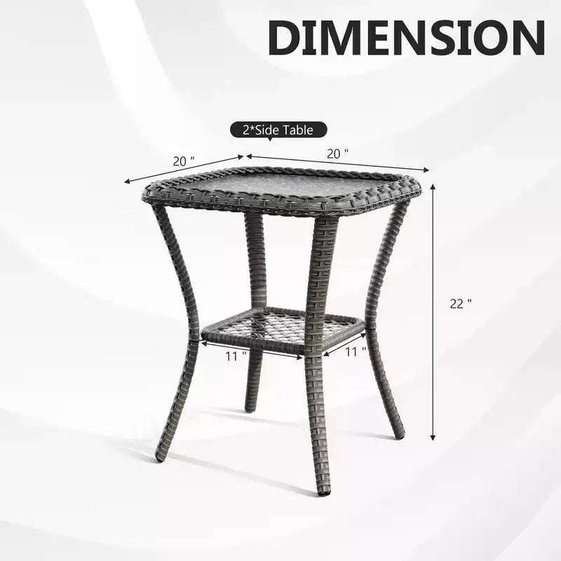 UPTIOT Ensemble d'extérieur 5 pièces avec causeuse, fauteuils et tables d'appoint
