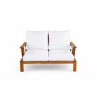 Ensemble de canapés de patio Bestier en bois d'acacia pour 4 personnes avec coussins et table basse, mobilier de patio moderne